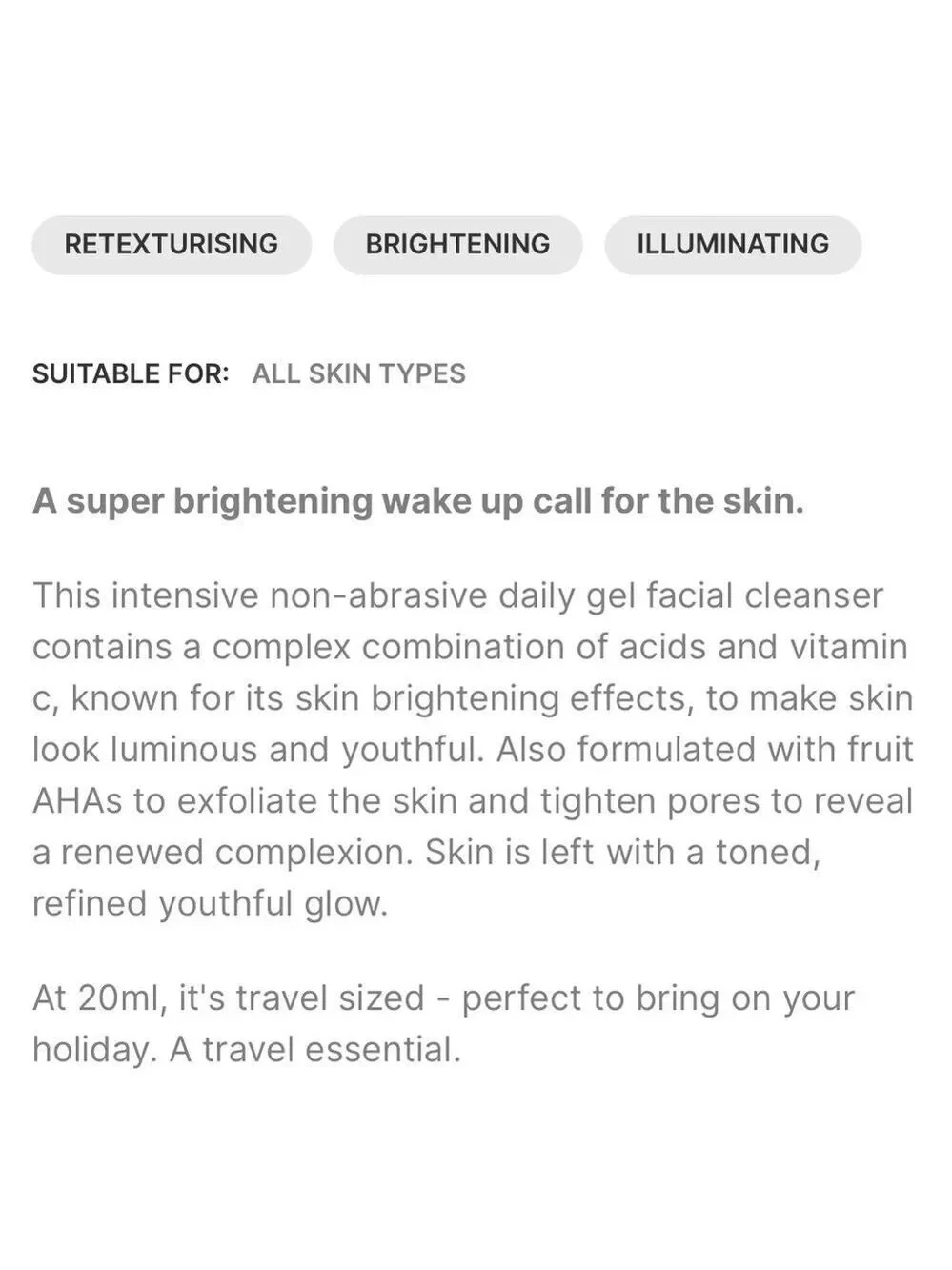 Rodial Vit C Brightening Cleanser | NEW | Travel Size 20mL